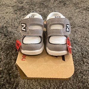 Boys Grey and Black New Balance Velcro Sneakers